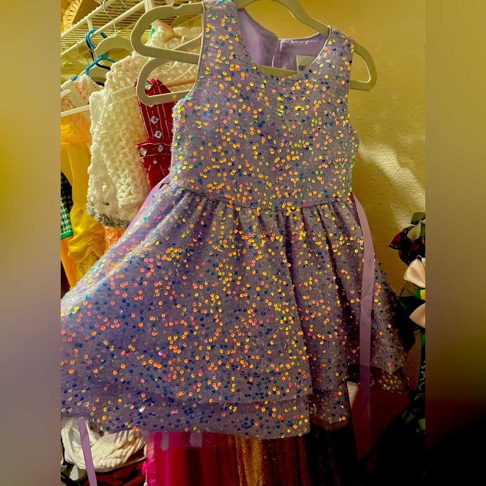 Rare editions purple sequin dress